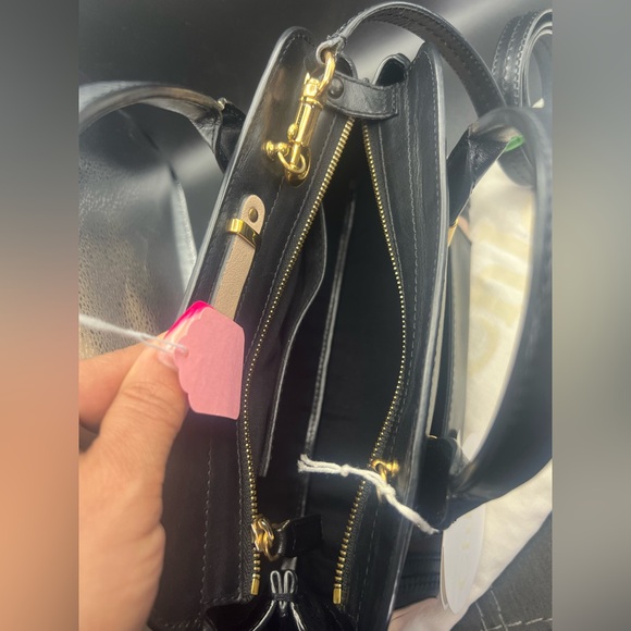 Chloé Alice handbag featuring a black and beige leather design. Crossbody EUC - Picture 7 of 16